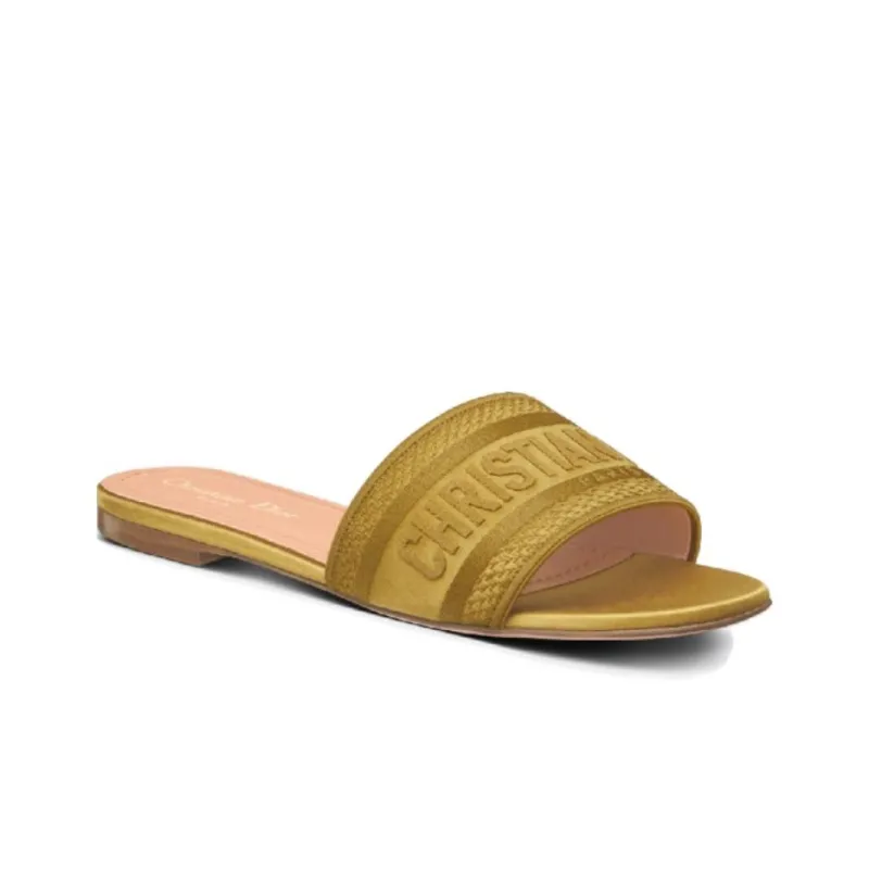 DIOR Dway Rubber Sole Antibacterial Slide Slippers Women's Brown-2