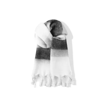 XUANTANG Knit Scarves Unisex Black White Color Scheme