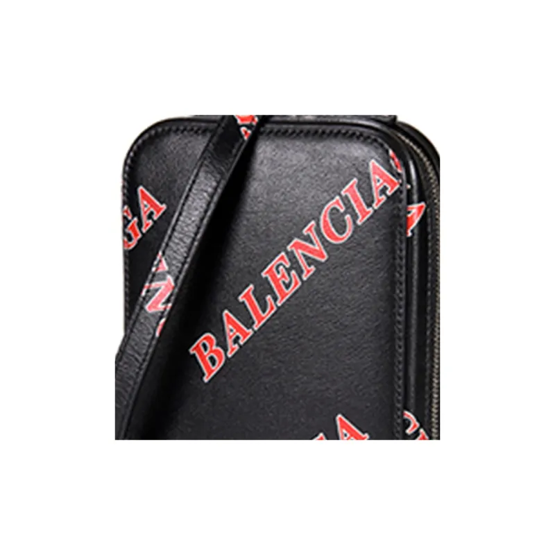 Balenciaga Cow Leather Cell Phone Case Wallet Cell Phone Pouch Regular Women's Black-5