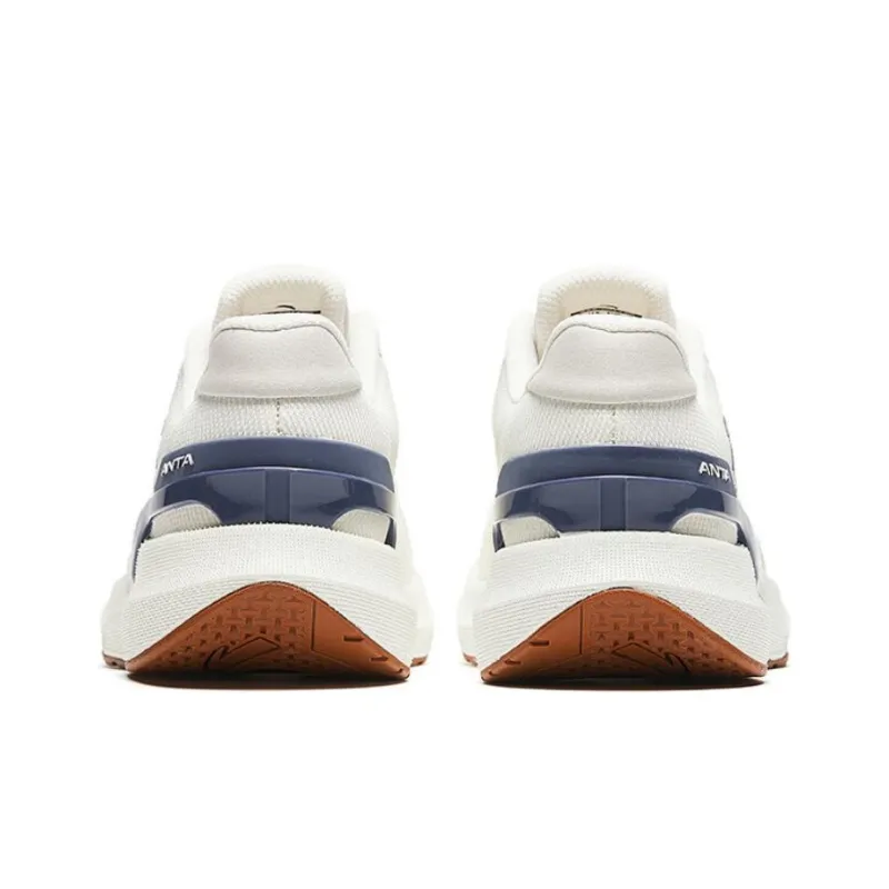 Anta Ignite Wear Resistant Slip Resistant Low Top Running Shoes Women's White Gray Blue-3