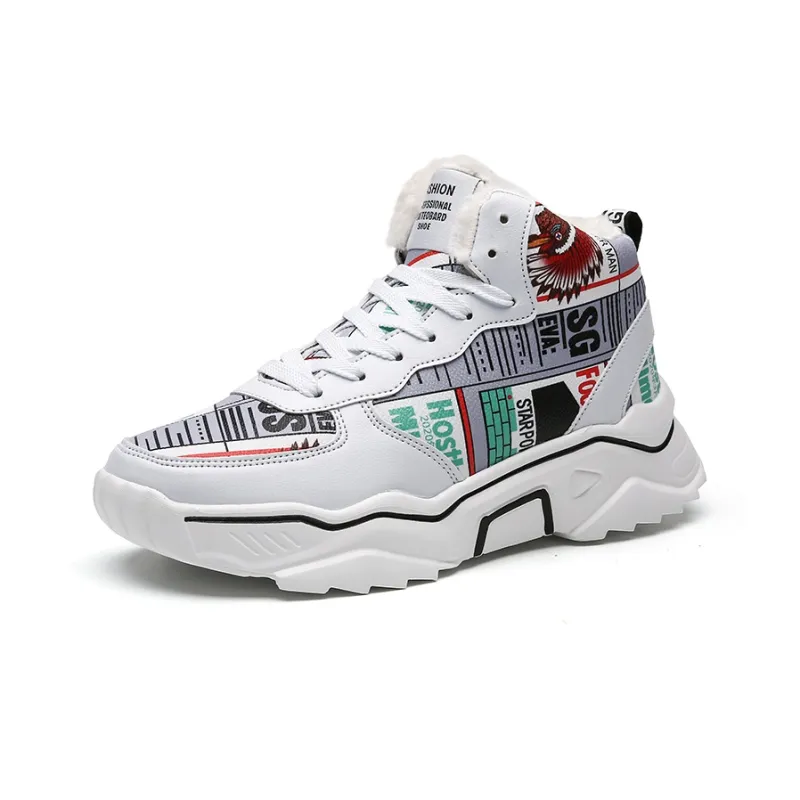 PLAY COBBLER Coverage Warm Slip-Resistant Cushioning Wear-Resistant High-Top Skateboard Shoes Unisex-28