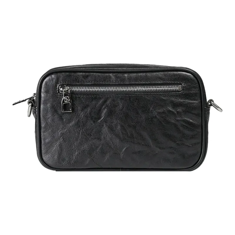 PULUWIRR PU Fanny Pack, Camera Bag, Sling Bag, Crossbody Bag, Shoulder Bag Regular Unisex Black/Brown-2