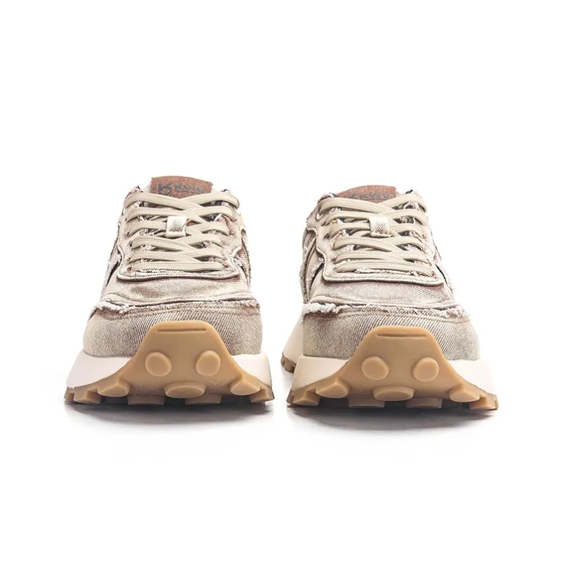 KVIV Height Increasing Wear Resistant Lightweight Breathable Slip Resistant Low Top Casual Shoes Unisex Washed Brown-2