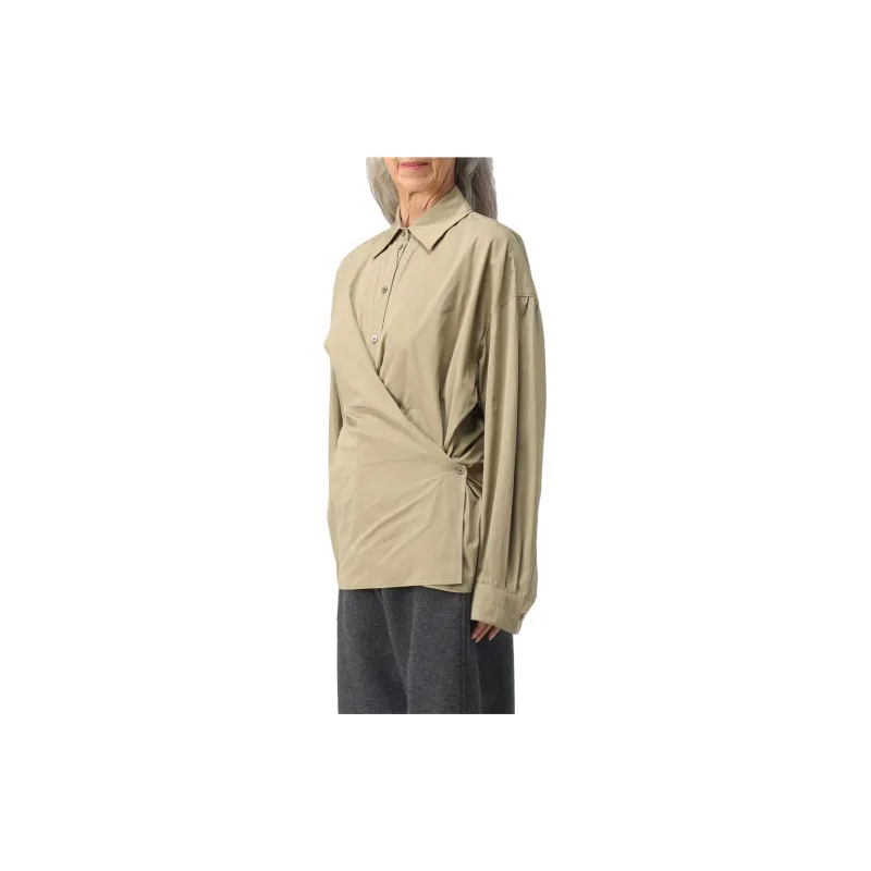 Lemaire Straight Collar Twisted Shirt 'Dusty Khaki'-2