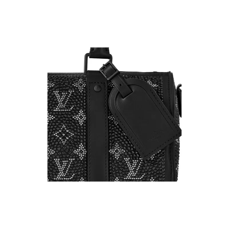 LOUIS VUITTON Keepall Cow Leather Travel Bag, Shoulder Bag, Crossbody Bag, Handbag Men's Black-5