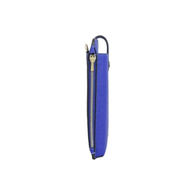 COACH Cross Grain Leather Crossbody Bag With Hidden Button Cell Phone Pouch Mini Women's Dark Blue-4