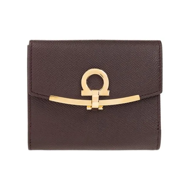 FERRAGAMO Calfskin Wallet Women's Brown-0