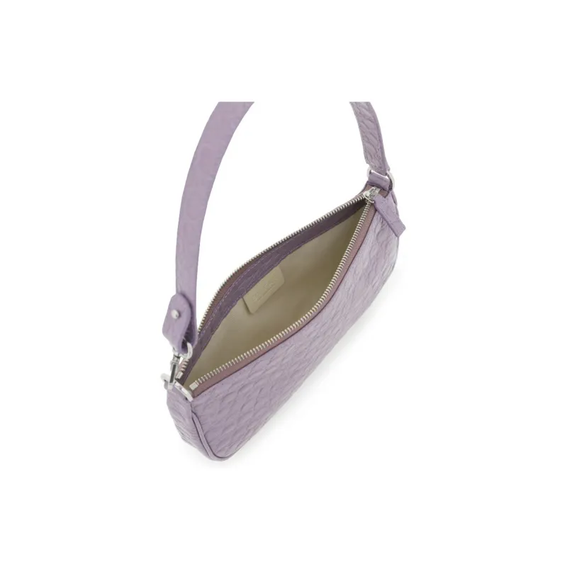By Far Rachel Crocodile Embossed Cow Leather Handbag, Shoulder Bag Women's Haze Purple-3