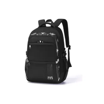 BALANG Oxford Backpack Large Size Unisex Black Gray/Blue Black/Blue