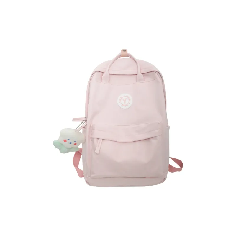 OUZIHUANG Nylon Backpack Large Size Unisex Black/White/Yellow/Green/Pink/Khaki-10
