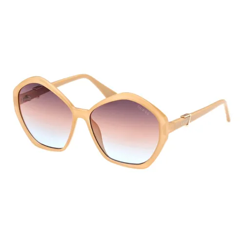 GUESS Plastic Irregular Shape Sunglasses Women's Beige
