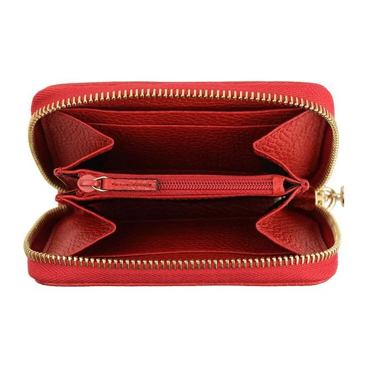 GUCCI Leather Wallet Regular Women's Red-2