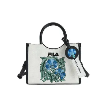 FILA V&A Collaboration Heritage Fabric Handbag, Shoulder Bag, Crossbody Bag Women's White & Black