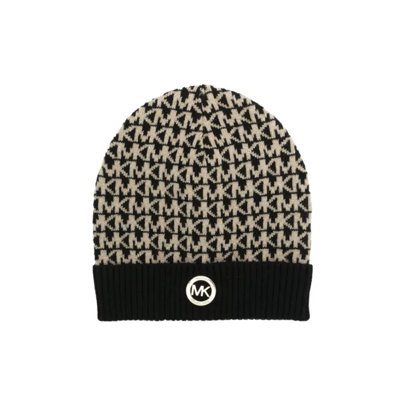 MICHAEL KORS Monogram Jacquard Knitted Beanie-0