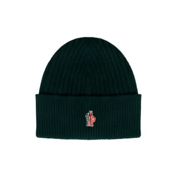 Moncler Logo-embroidered Ribbed-knit Beanie