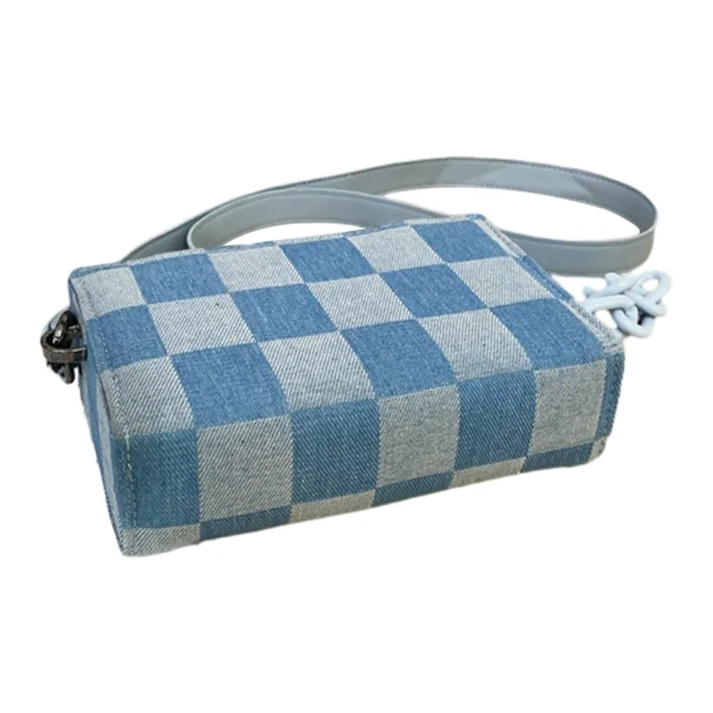 Slazenger Denim Small Square Bag Shoulder Bag Crossbody Bag Regular Unisex Dark Blue/Light Blue-6