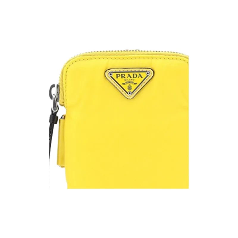 PRADA Nylon Fabric Storage Bag Cell Phone Pouch Men's Yellow-4