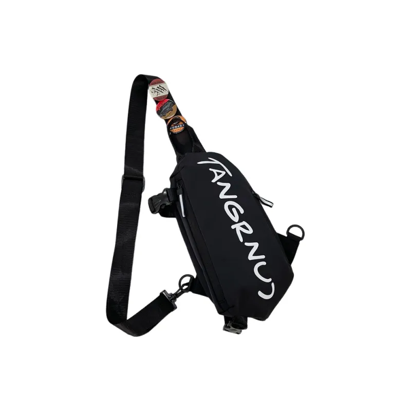 HCXK Nylon Fabric Shoulder Bag, Crossbody Bag Regular Men's Black/White-2