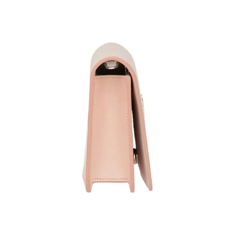 FERRAGAMO GANCINI Palm Calfskin Crossbody Bag Shoulder Bag Women's Nirende Pink & Optical White-2