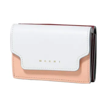 MARNI Cow Leather Wallet Women's White & Pink