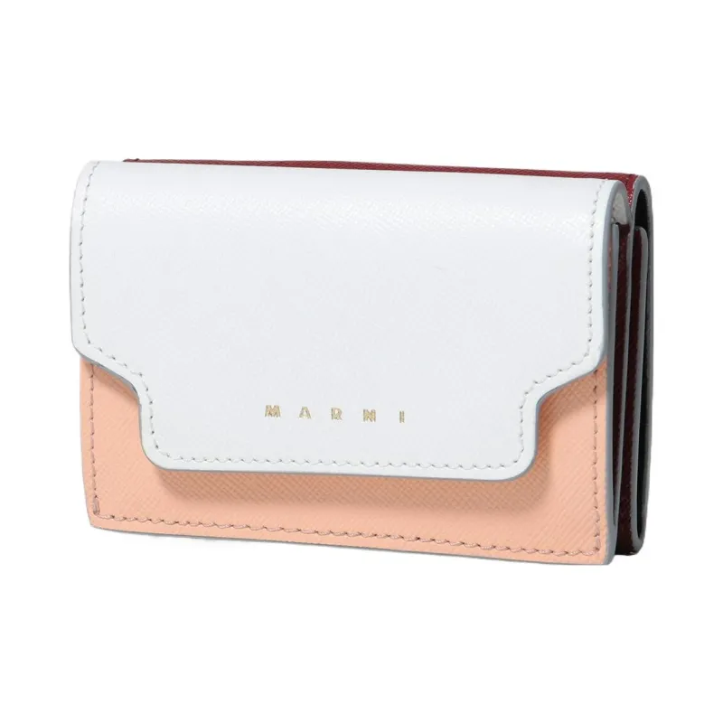 MARNI Cow Leather Wallet Women's White & Pink-0