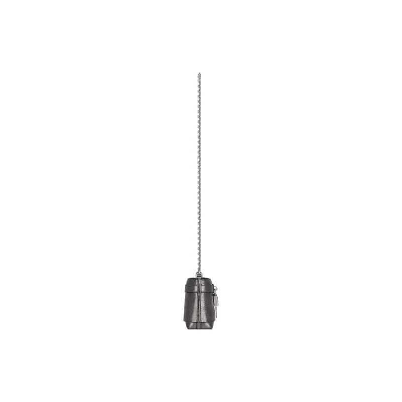 GIVENCHY Shark Lock Sheepskin With Synthetic Leather Bucket Bag Handbag Extra Mini Women's Silver Gray-2