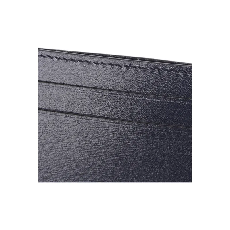 FERRAGAMO Leather Card Holder Men's Marine Blue-5