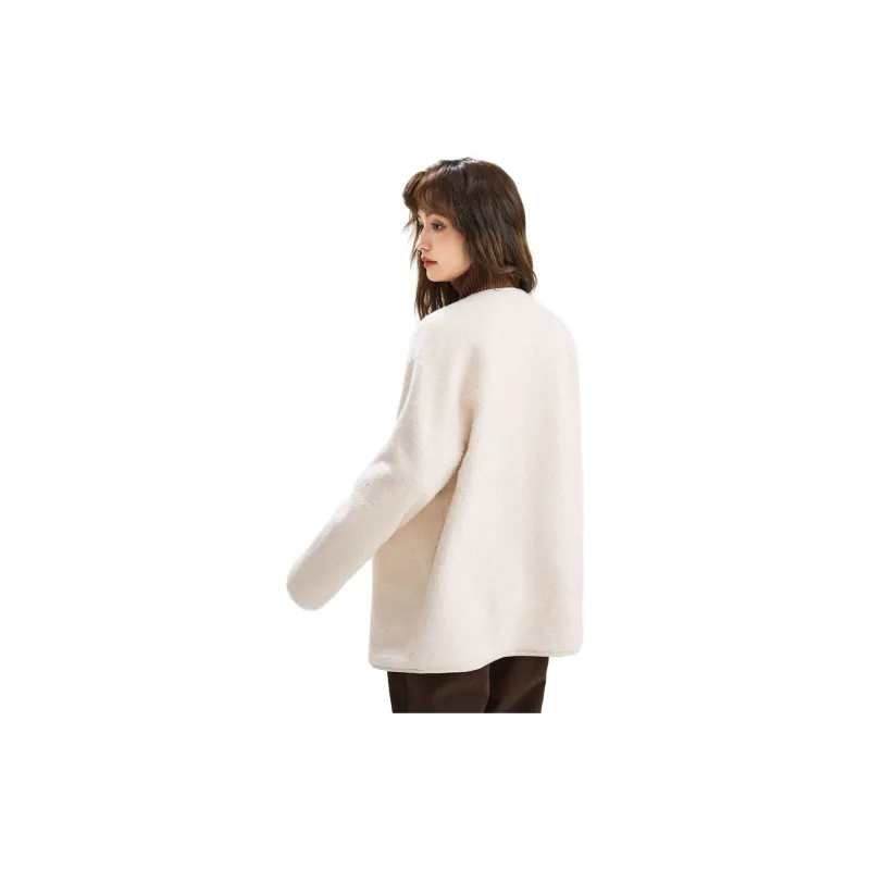 SMEN Velvet feel Coat Women's Beige-1
