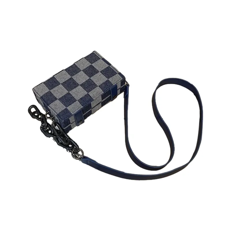 Slazenger Denim Small Square Bag Shoulder Bag Crossbody Bag Regular Unisex Dark Blue/Light Blue-2