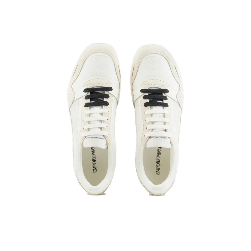EMPORIO ARMANI Suede-panelling Mesh Sneakers-2