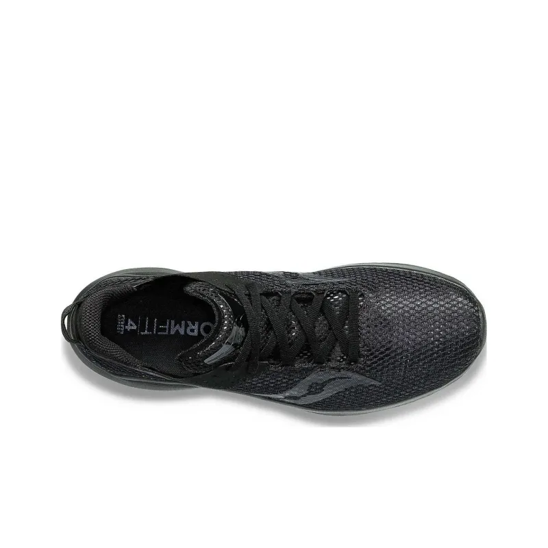 Saucony Kinvara 14 Abrasion Resistant Breathable Low Top Running Shoes Women's Black-3