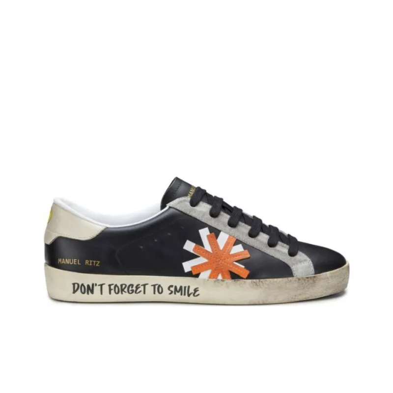 MANUEL RITZ Low-Top Skateboard Shoes Men's Black-1