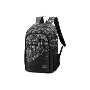 BALANG Oxford Laptop Bag Backpack Portable Backpack Large Size Men's Black/Black Gray/Graffiti Black White