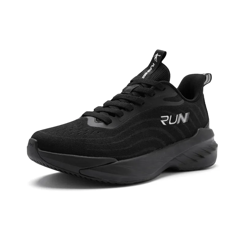 QIAODAN Cushioning Anti Slip And Wear Resistant Low Top Running Shoes Men's Black Silver-2