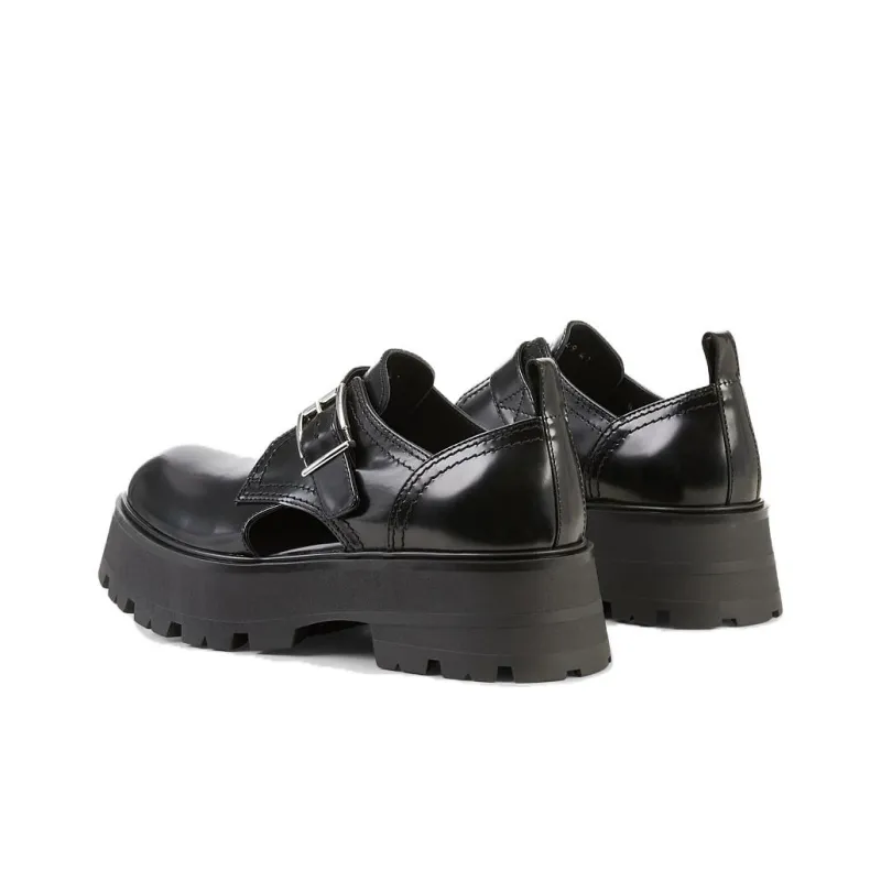 Alexander McQueen Buckle Detailed Loafers 'Black' Women's-4