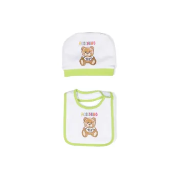 MOSCHINO Kids Toy Bear Beanie And Bib Set
