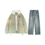 Suit (gray and green cotton clothes + nostalgic jeans)