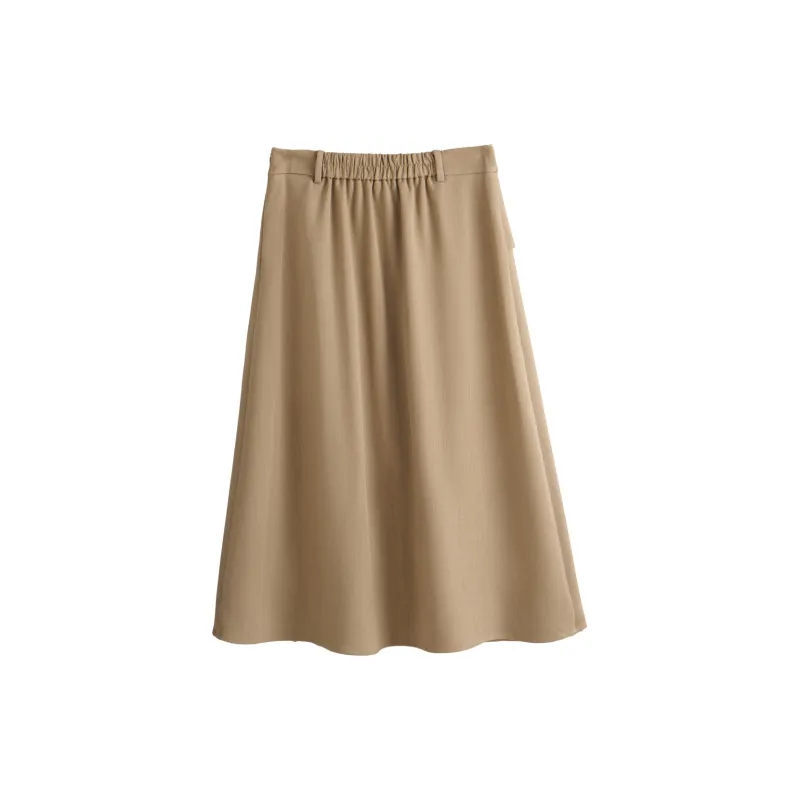 Olrain Casual Long Skirts Women's Khaki-1