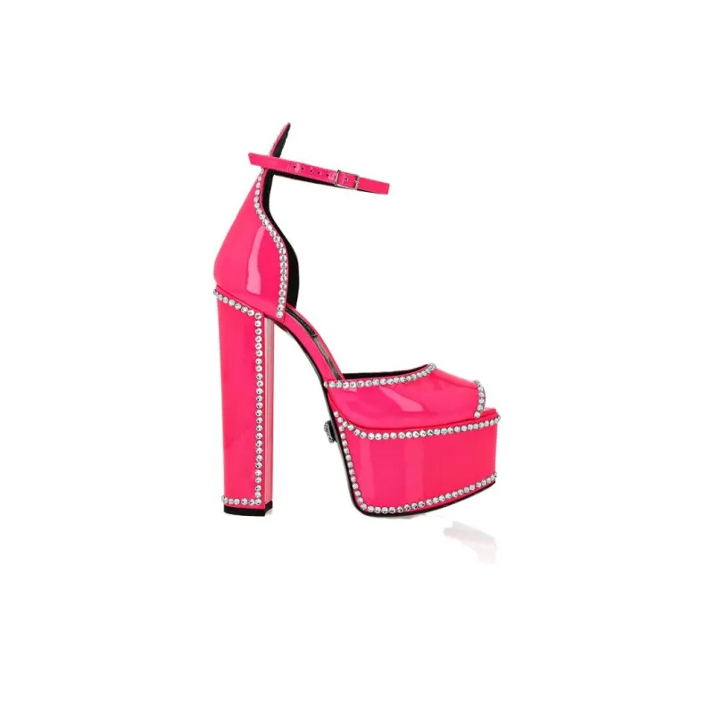 PHILIPP PLEIN Crystal-embellished Leather Sandals-1