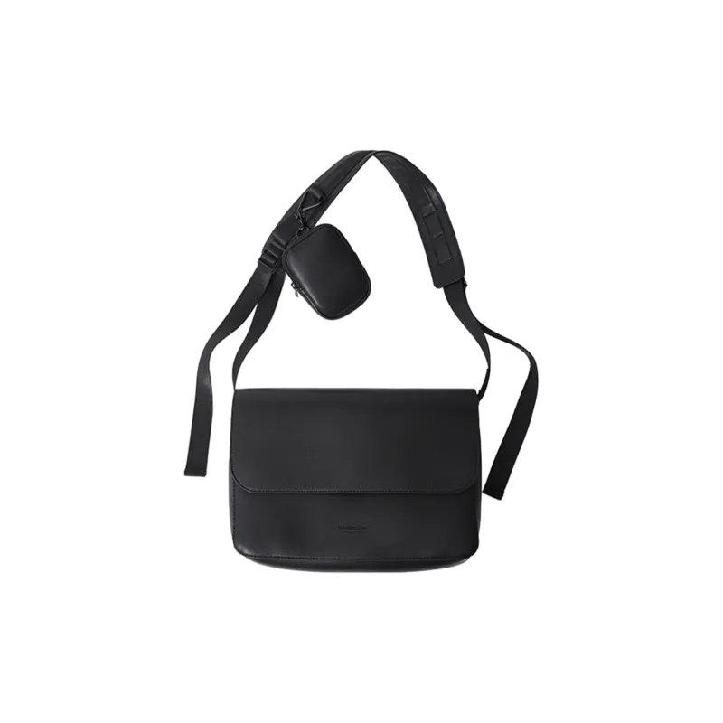 Slazenger PU Small Square Bag Shoulder Bag, Crossbody Bag Unisex Black/White-0