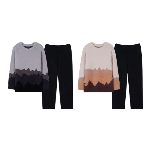 Sha Qian Pajama Set Autumn And Winter Season Unisex