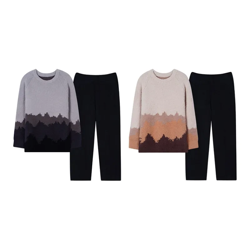 Sha Qian Pajama Set Autumn And Winter Season Unisex-0