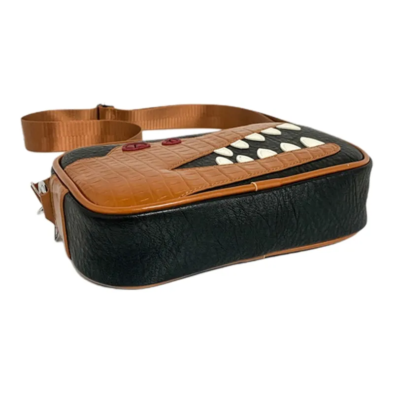 PULUWIRR PU Fanny Pack, Camera Bag, Sling Bag, Crossbody Bag, Shoulder Bag Regular Unisex Black/Brown-22