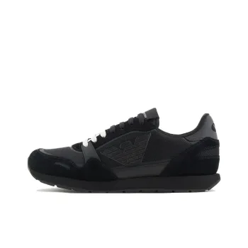 EMPORIO ARMANI Logo appliqué Suede Sneakers