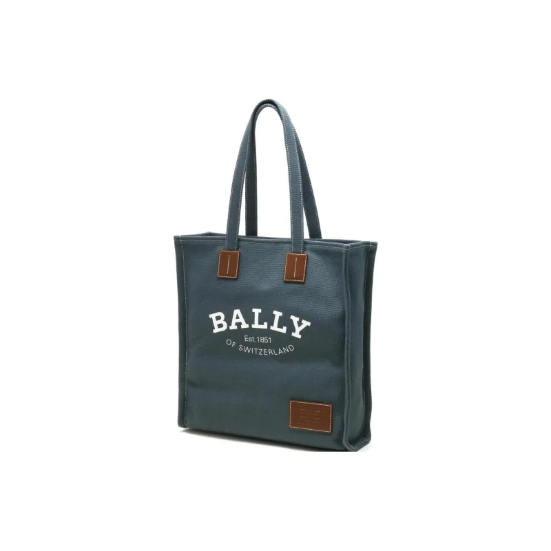 BALLY Crystalia Fabric Tote Bag Shopping Bag Handbag Shoulder Bags Unisex Beige Blue-3
