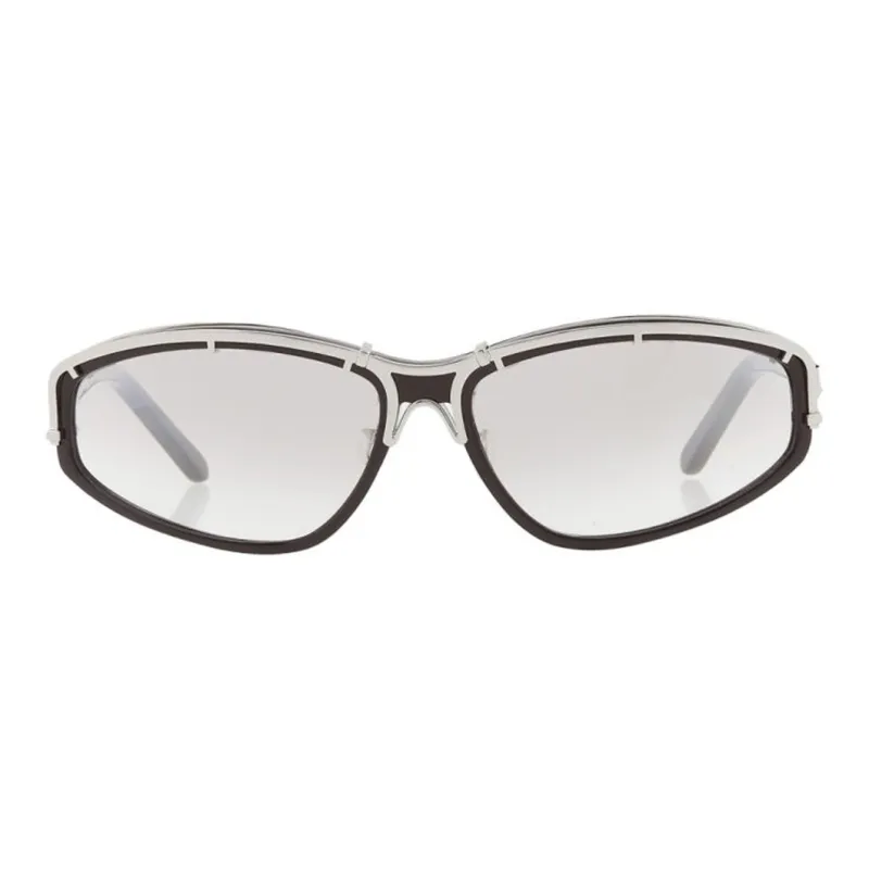 Yohji Yamamoto Acetate Metal Irregular Shape Sunglasses Unisex Black-1