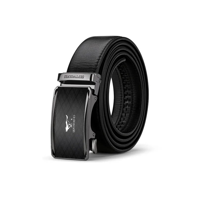 SEPTWOLVES Business Casual Pants With Luxurious Feel Automatic Buckle Leather Belts Men's-3