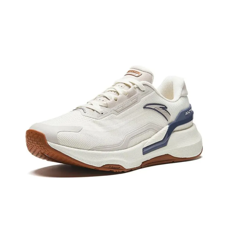 Anta Ignite Wear Resistant Slip Resistant Low Top Running Shoes Women's White Gray Blue-1