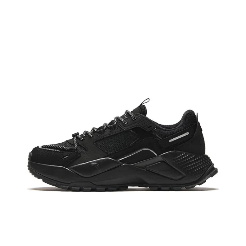 Anta Star River Cushioning, Wear Resistant Low Top Chunky Sneakers Men's Black-0