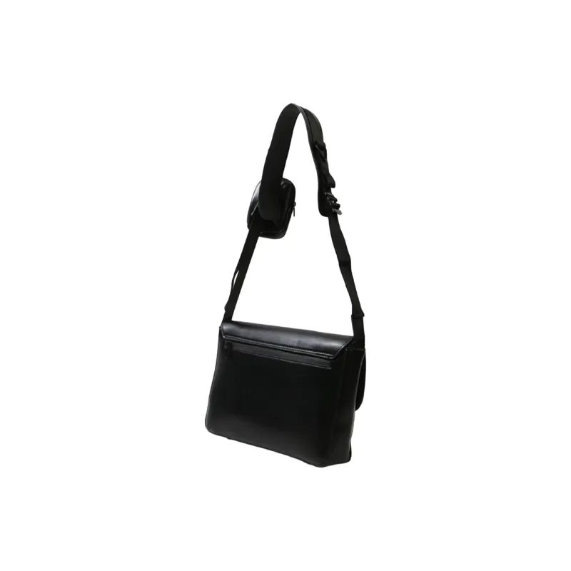 Slazenger PU Small Square Bag Shoulder Bag, Crossbody Bag Unisex Black/White-2